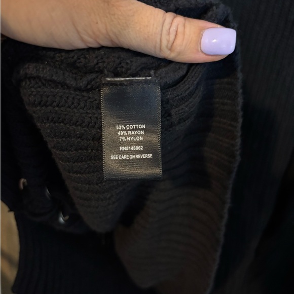 torrid size 4 Black Lace-Up Ribbed Crewneck Sweater - Picture 6 of 7